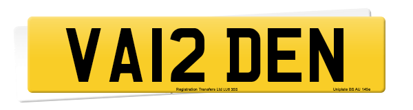 Registration number VA12 DEN